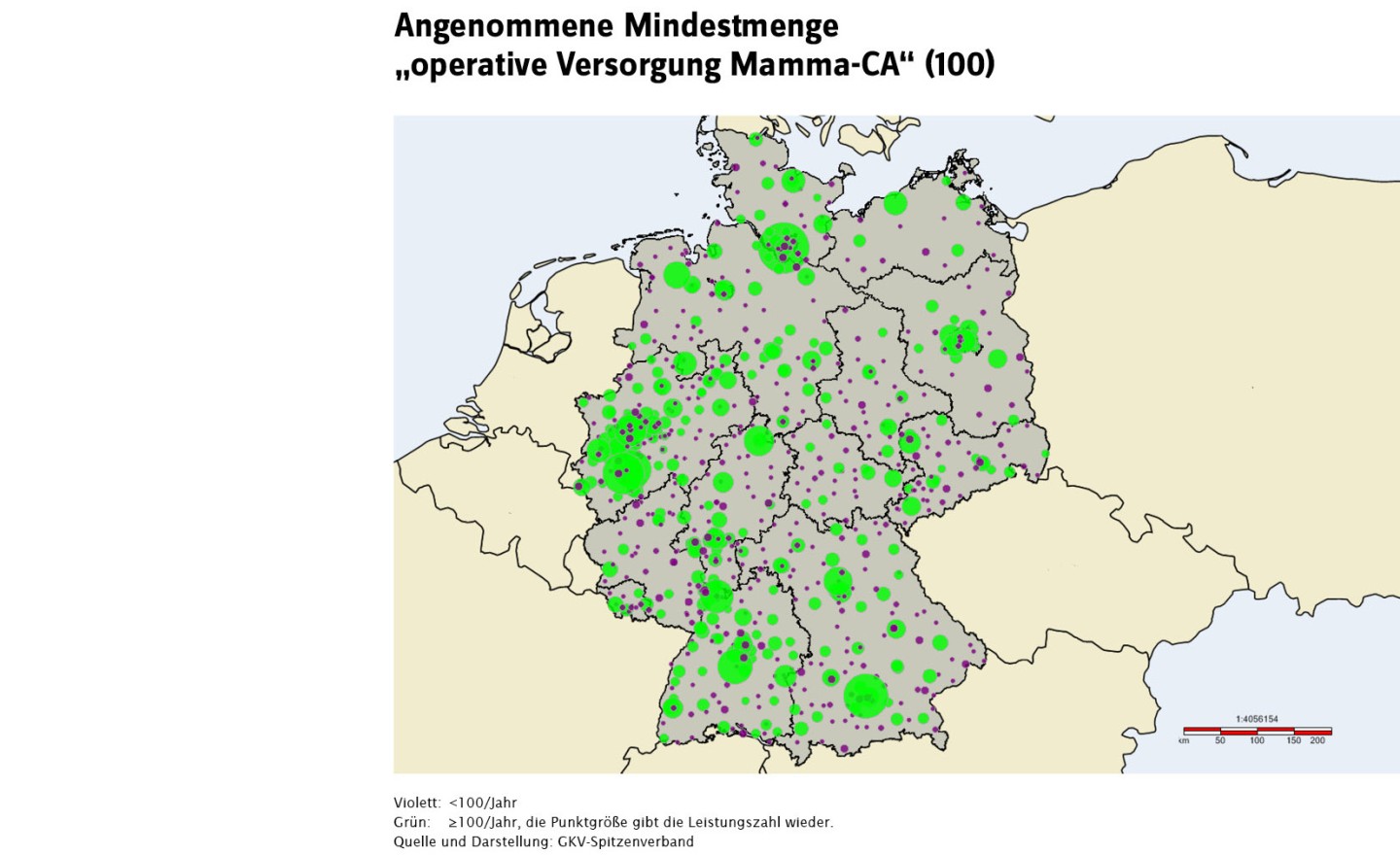 Angenommene MIndestmenge "operative Versorgung Mamma-CA" (100)