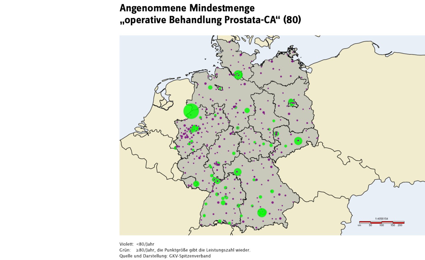 Angenommene Mindestmenge "operative Behandlung Prostata-CA" (80)