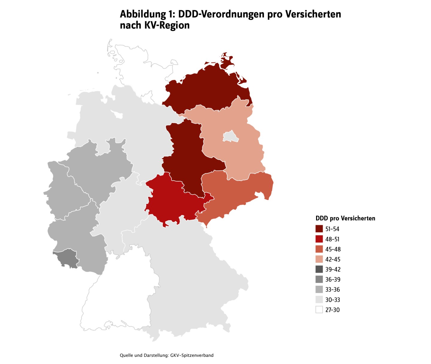 DDD-Verordnungen von Antidiabetika pro Versicherten nach KV-Region